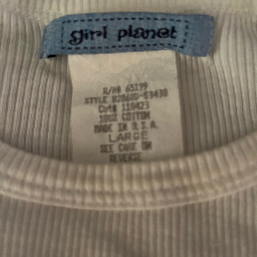 White Ribbed “A Little Bit Flirty” Tee Shirt - Picture 5 of 5